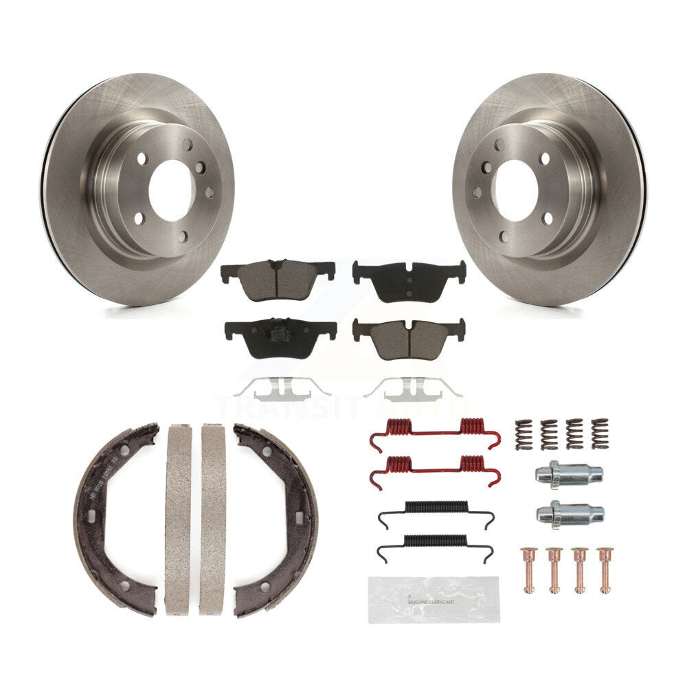 Disques arrière Rotors plaquettes en céramique chaussures de frein de stationnement et Kit de matériel pour BMW 328i