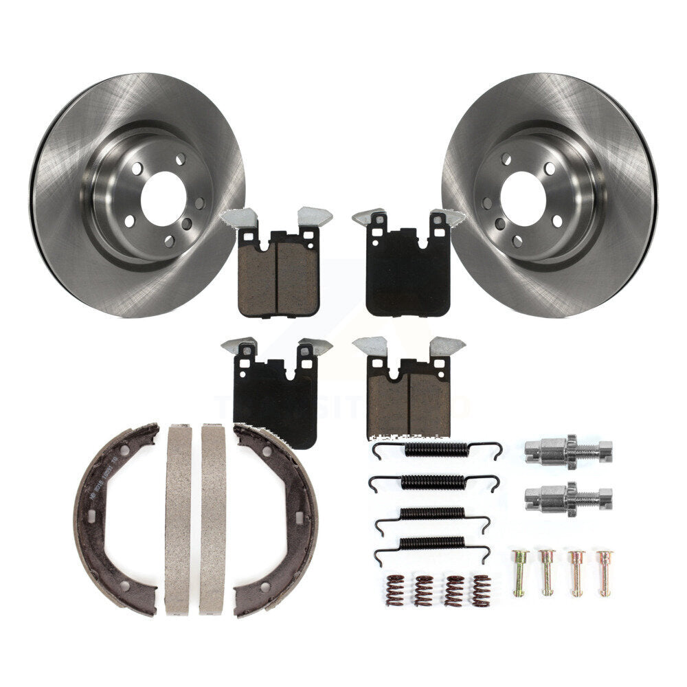 Disques arrière Rotors plaquettes en céramique chaussures de frein de stationnement et Kit de matériel pour BMW 428i