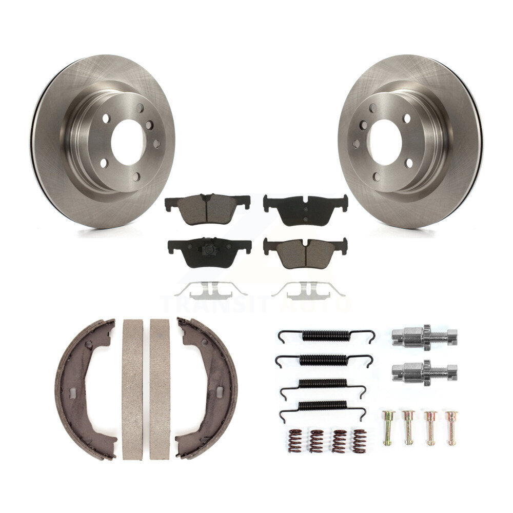 Disques arrière Rotors plaquettes en céramique chaussures de frein de stationnement et Kit de matériel pour BMW 328i
