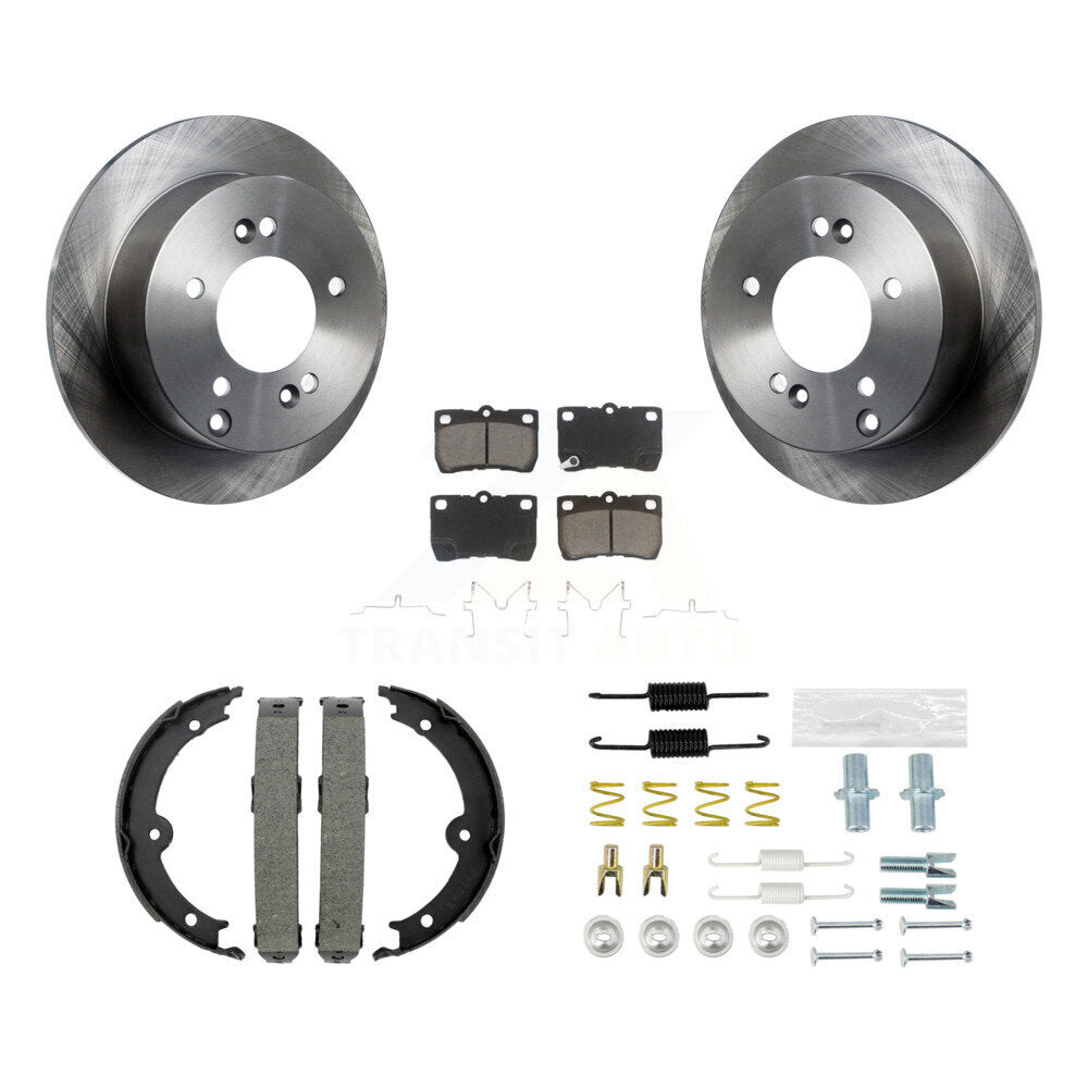 Rotors de disque arrière, plaquettes en céramique, chaussures de frein de stationnement et Kit de matériel pour Lexus IS25