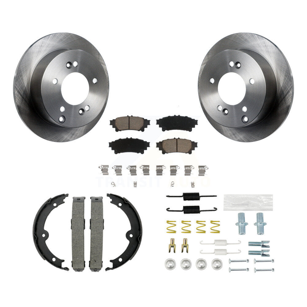 Rotors de disque arrière, plaquettes en céramique, chaussures de frein de stationnement et Kit de matériel pour Lexus IS25