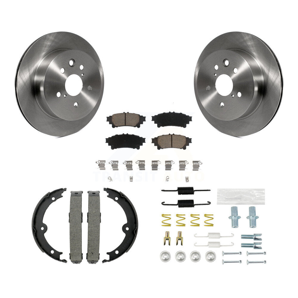 Rotors de disque arrière, plaquettes en céramique, chaussures de frein de stationnement et Kit de matériel pour Lexus IS25