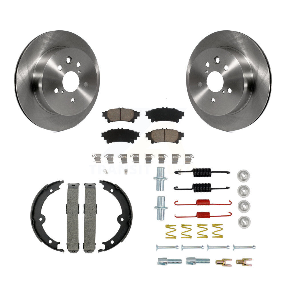 Rotors de disque arrière, plaquettes en céramique, chaussures de frein de stationnement et Kit de matériel pour Lexus IS35