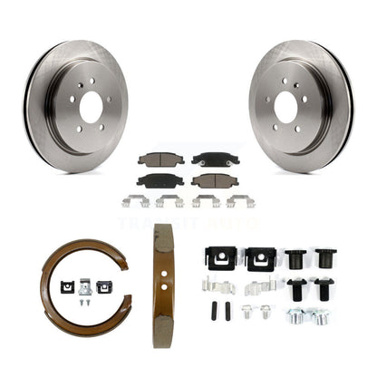 Rotors de disque arrière, coussinets en céramique, chaussures de stationnement et Kit de matériel pour Cadillac CTS STS