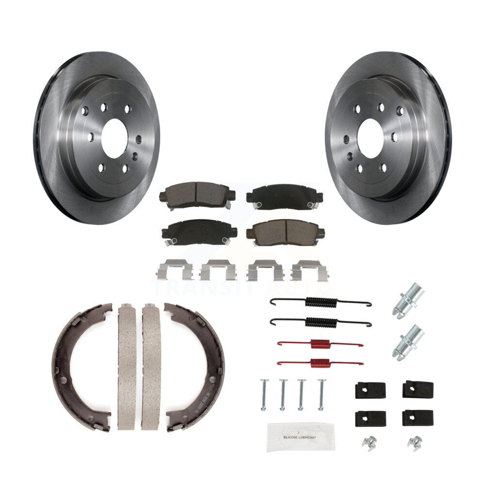 Rotors de disque arrière, coussinets en céramique, chaussures de stationnement et Kit de matériel pour GMC Acadia Buick