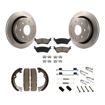 Rotors de disque arrière, plaquettes en céramique, chaussures de frein de stationnement et Kit de matériel pour Ford F-150