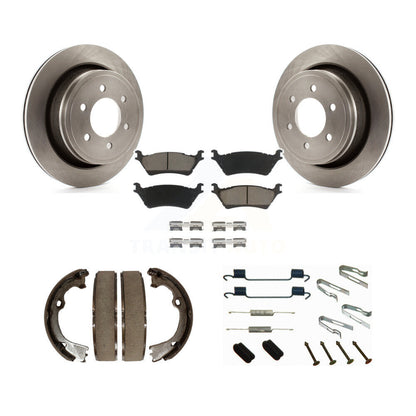 Rotors de disque arrière, plaquettes en céramique, chaussures de frein de stationnement et Kit de matériel pour Ford F-150