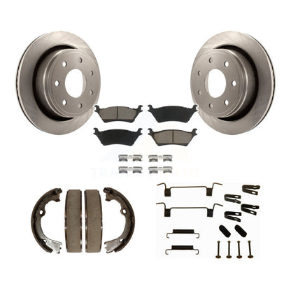 Rotors de disque arrière, plaquettes en céramique, chaussures de frein de stationnement et Kit de matériel pour Ford F-150