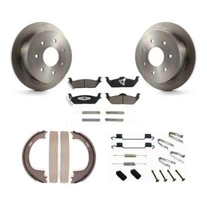 Rotors de disque arrière, plaquettes en céramique, chaussures de frein de stationnement et Kit de matériel pour Ford F-150
