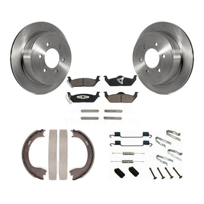 Rotors de disque arrière, plaquettes en céramique, chaussures de frein de stationnement et Kit de matériel pour Ford F-150