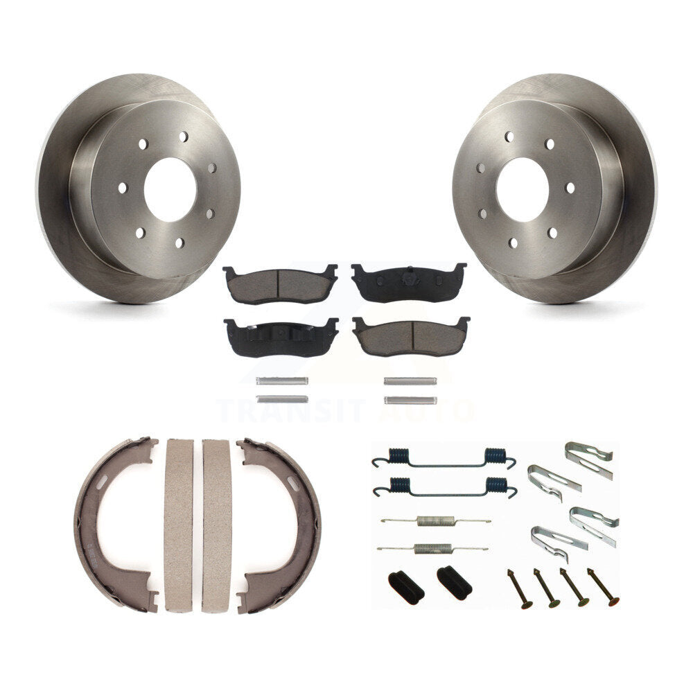 Kit de chaussures de stationnement et de matériel de stationnement, Rotors à disque arrière, tampons en céramique, pour Ford F-150 F-250