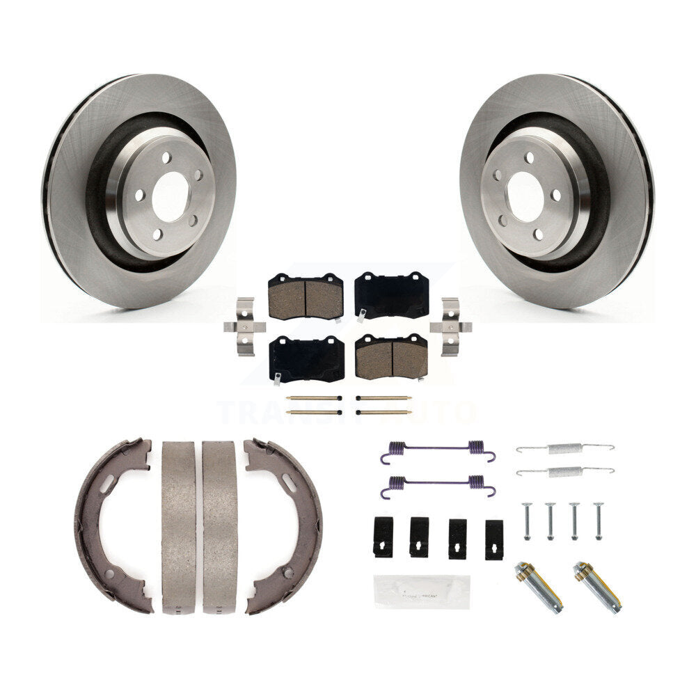 Rotors de disque arrière, coussinets en céramique, chaussures de stationnement et Kit de matériel pour Dodge Charger 30