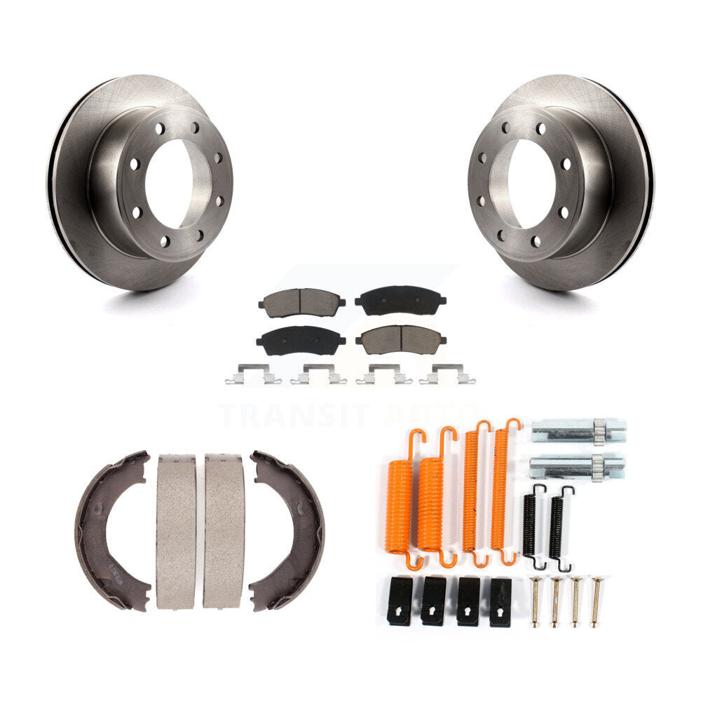 Kit de chaussures de stationnement et de matériel de stationnement, Rotors à disque arrière, tampons en céramique, pour Ford F-350 Super