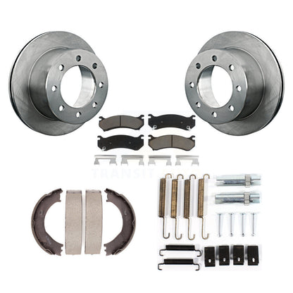 Rotors à disque arrière, plaquettes en céramique, chaussures de frein de stationnement et Kit de quincaillerie pour