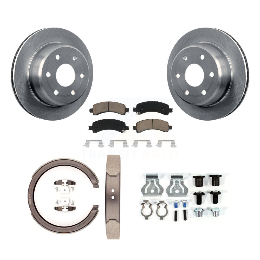 Rotors de disque arrière, coussinets en céramique, chaussures de stationnement et Kit de matériel pour GMC Yukon XL 150