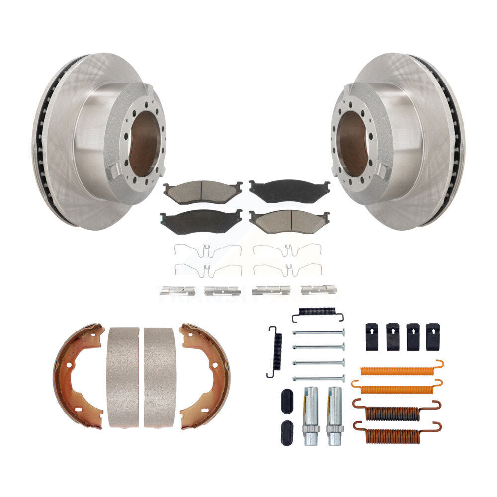Kit de chaussures de stationnement et de quincaillerie pour disques arrière, Rotors en céramique, pour Ford F-450 Super