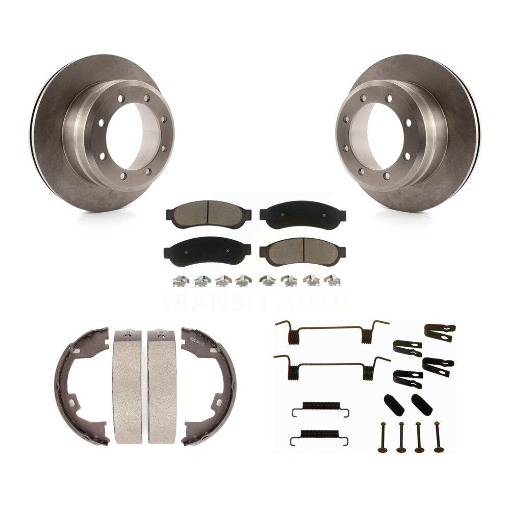 Kit de chaussures de stationnement et de matériel de stationnement, Rotors à disque arrière, tampons en céramique, pour Ford F-350 Super