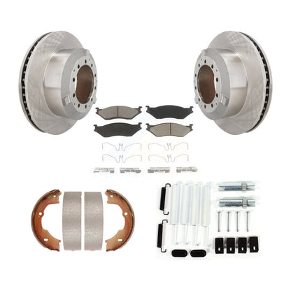 Rotors à disque arrière, plaquettes en céramique, chaussures de frein de stationnement et Kit de quincaillerie pour