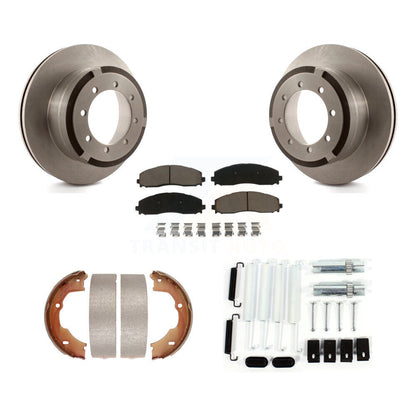 Rotors à disque arrière, plaquettes en céramique, chaussures de frein de stationnement et Kit de quincaillerie pour