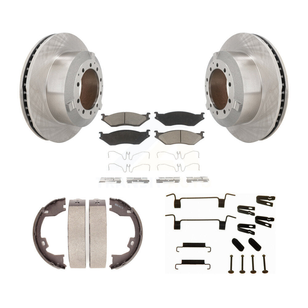 Kit de quincaillerie pour chaussures de stationnement, Rotors à disque arrière, tampons en céramique, pour Ford F-450 Super I