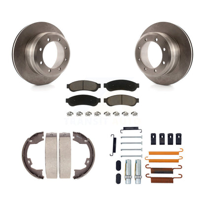 Rotors à disque arrière, plaquettes en céramique, chaussures de frein de stationnement et Kit de quincaillerie pour