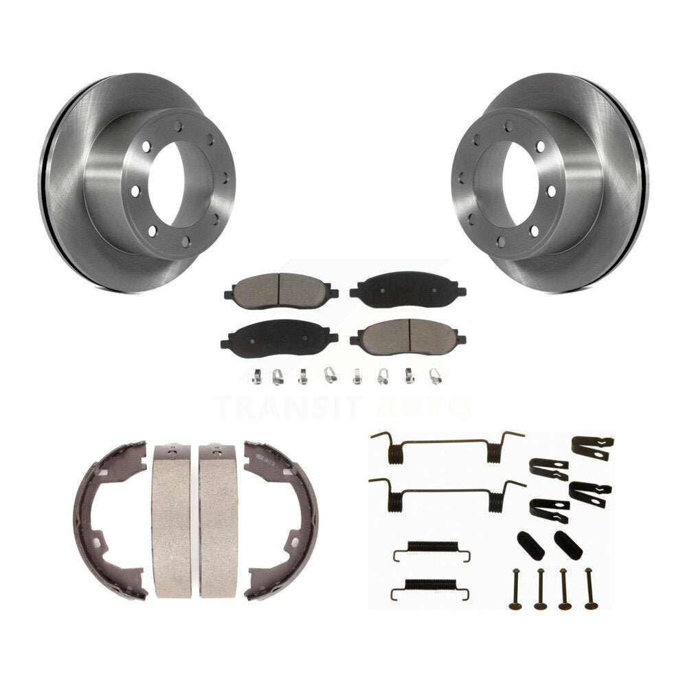 Kit de chaussures de stationnement et de matériel de stationnement, Rotors à disque arrière, tampons en céramique, pour Ford F-350 Super