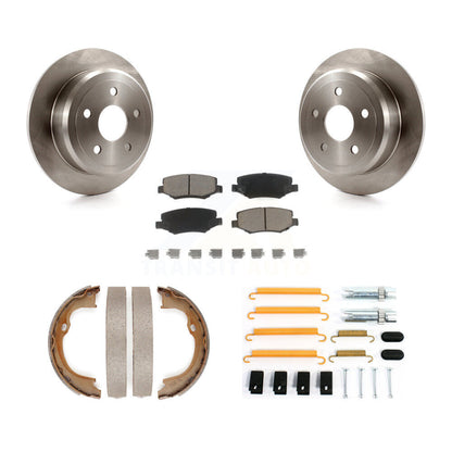 Rotors de disque arrière, coussinets en céramique, chaussures de stationnement et Kit de matériel pour Jeep Wrangler JK
