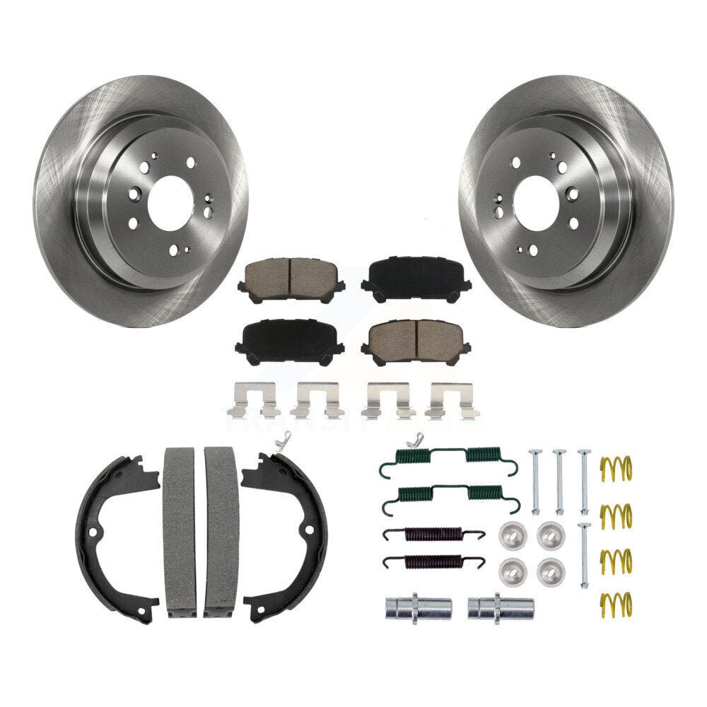 Rotors de disque arrière, plaquettes en céramique, chaussures de frein de stationnement et Kit de matériel pour Honda Pilo