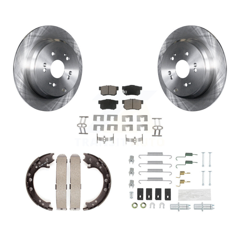 Rotors à disque arrière, plaquettes en céramique, chaussures de frein de stationnement et Kit de matériel pour Acura RD