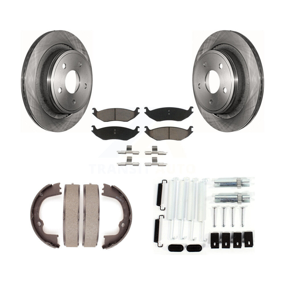 Rotors de disque arrière, patins en céramique, chaussures de stationnement et Kit de matériel pour Ram 1500 Classic