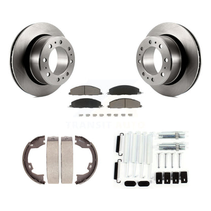 Rotors à disque arrière, plaquettes en céramique, chaussures de frein de stationnement et Kit de quincaillerie pour Ram 1500