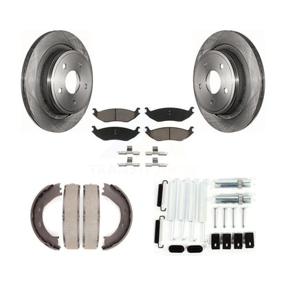 Rotors de disque arrière, coussinets en céramique, chaussures de stationnement et Kit de matériel pour Dodge Ram 1500