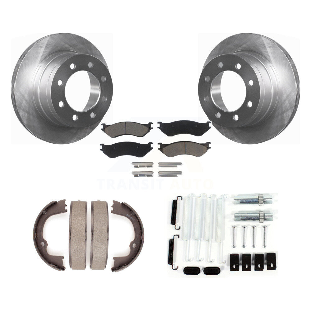 Rotors de disque arrière, coussinets en céramique, chaussures de stationnement et Kit de matériel pour Dodge Ram 1500