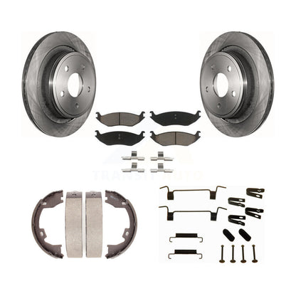 Rotors de disque arrière, coussinets en céramique, chaussures de stationnement et Kit de matériel pour Dodge Ram 1500