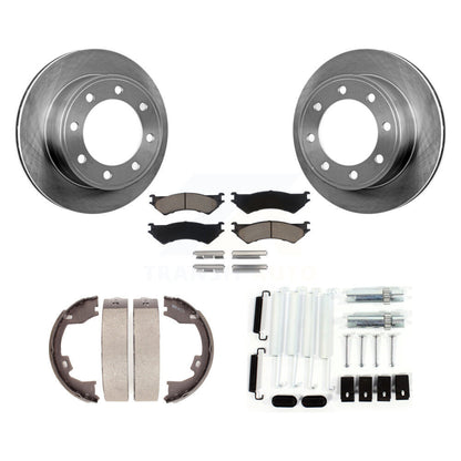 Disques arrière Rotors plaquettes en céramique chaussures de frein de stationnement et Kit de matériel pour Ford E-150