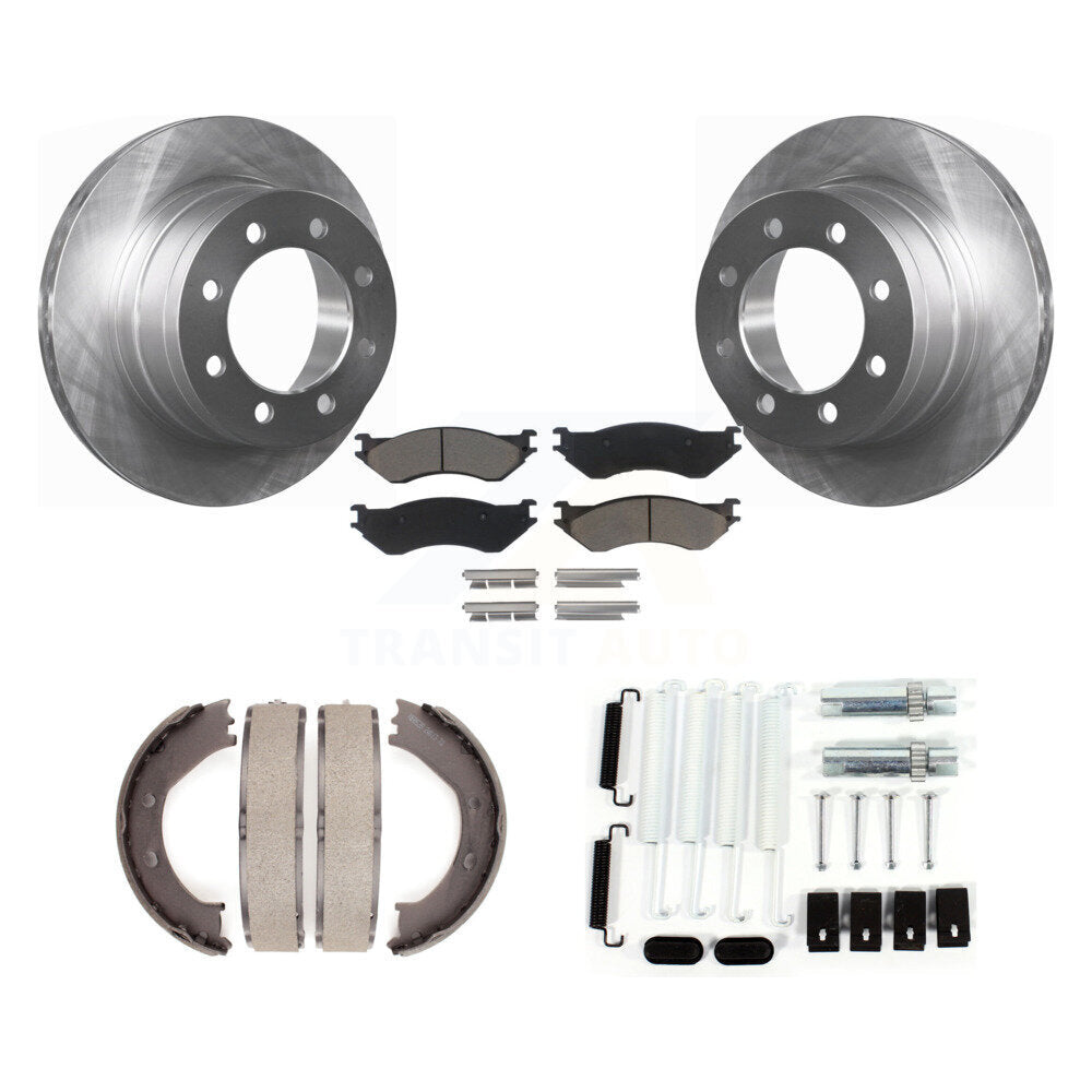 Rotors de disque arrière, coussinets en céramique, chaussures de stationnement et Kit de matériel pour Dodge Ram 1500