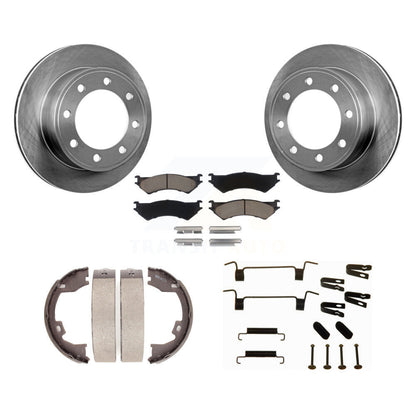 Kit de chaussures de stationnement et de matériel de stationnement, Rotors à disque arrière, tampons en céramique, pour Ford E-350 Super