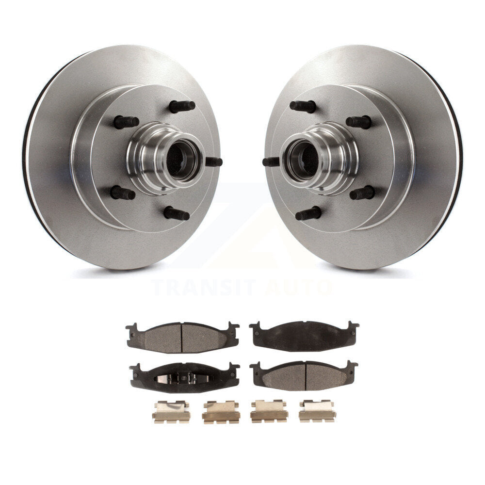 Kit de plaquettes semi-métalliques de moyeu de rotors de frein à disque avant pour Ford F-150 E-150 Econolin