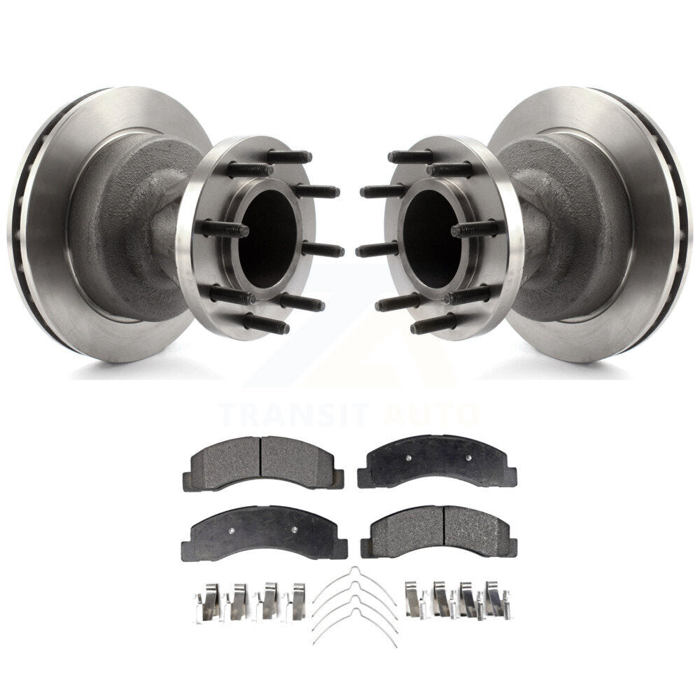 Kit de moyeu de rotors de frein à disque avant et de plaquettes semi-métalliques pour Ford F-350 Super Dut