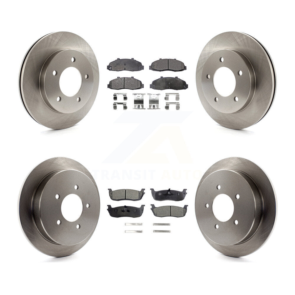 Kit de disques de frein à disque avant et arrière et plaquettes semi-métalliques pour Ford F-150 4WD