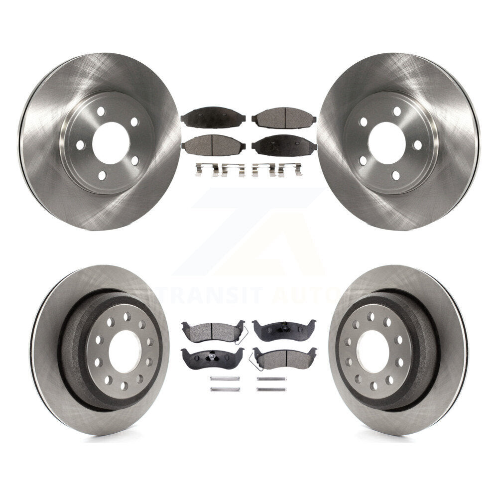 Rotors de frein avant et arrière et kit de plaquettes semi-métalliques pour Lincoln Town Car Seda 03-11