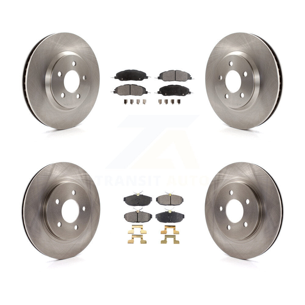 Kit de rotors de frein à disque avant et arrière et plaquettes semi-métalliques pour Ford Mustang