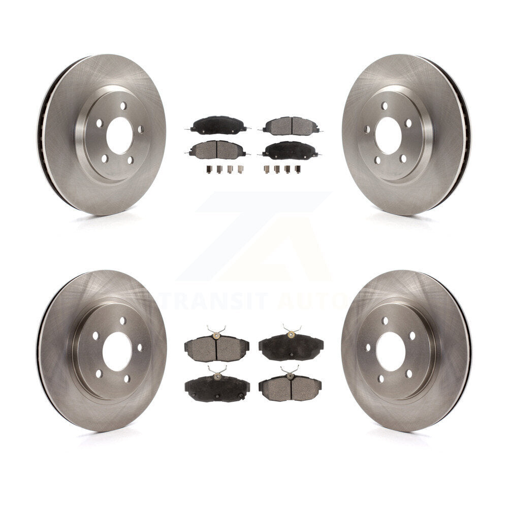 Kit de rotors de frein à disque avant et arrière et plaquettes semi-métalliques pour Ford Mustang