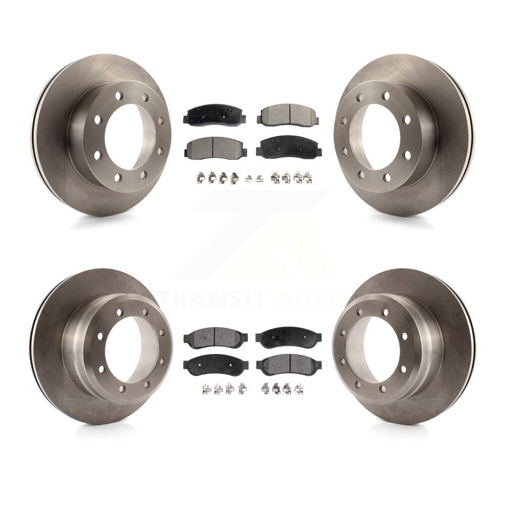 Kit de rotor de frein avant et arrière et plaquettes semi-métalliques pour Ford F-350 Super Duty F-45