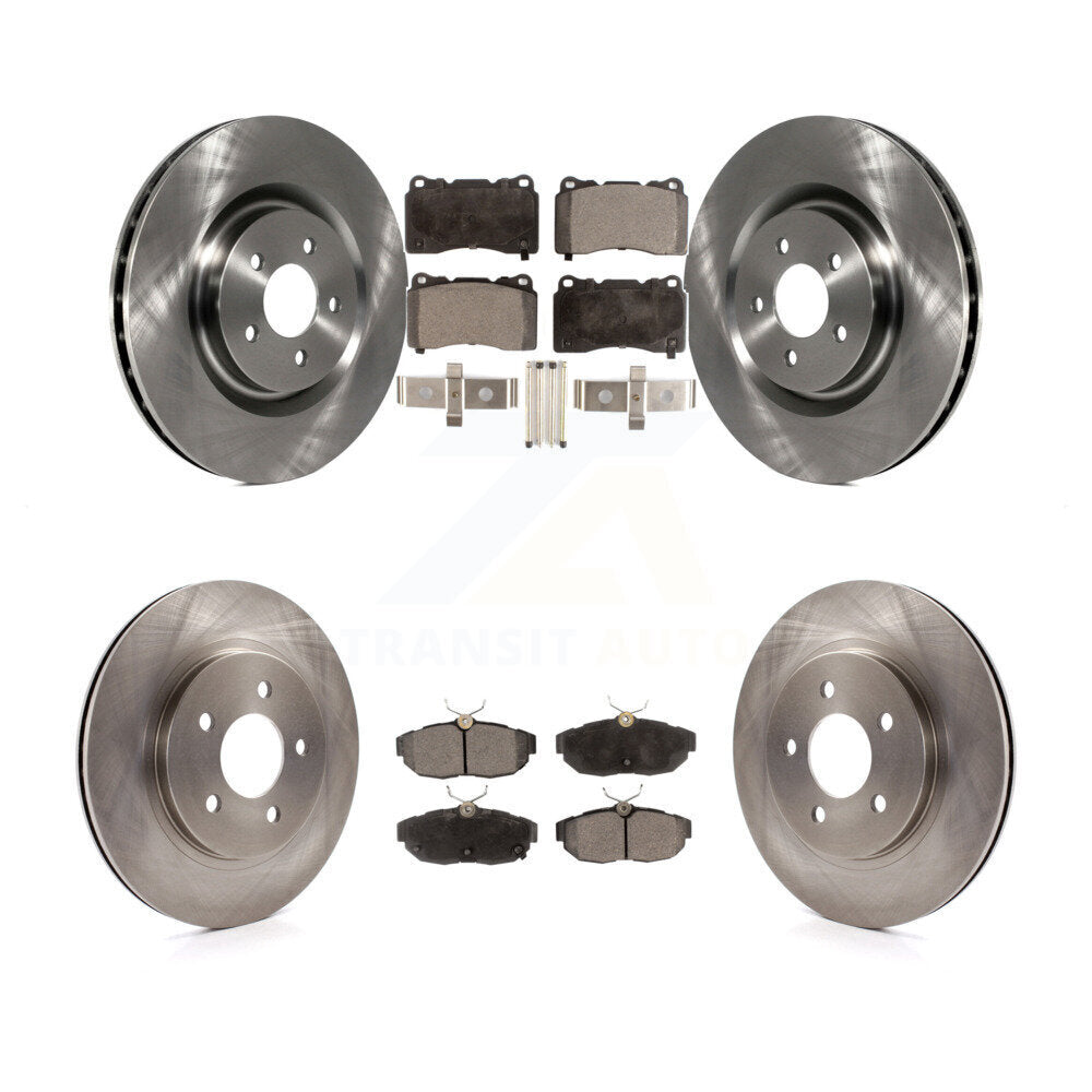 Kit de rotors de frein à disque avant et arrière et plaquettes semi-métalliques pour Ford Mustang