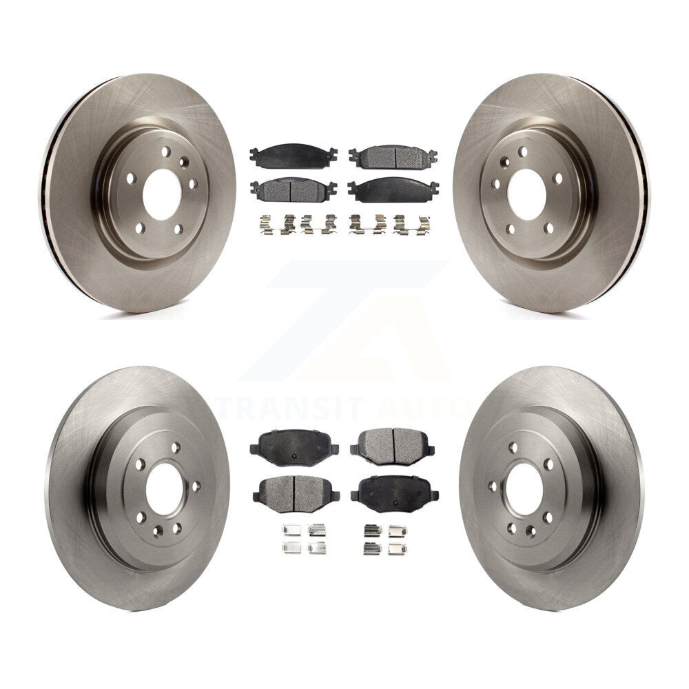 Rotors de frein à disque avant et arrière et kit de plaquettes semi-métalliques pour Lincoln MK 2009-2010