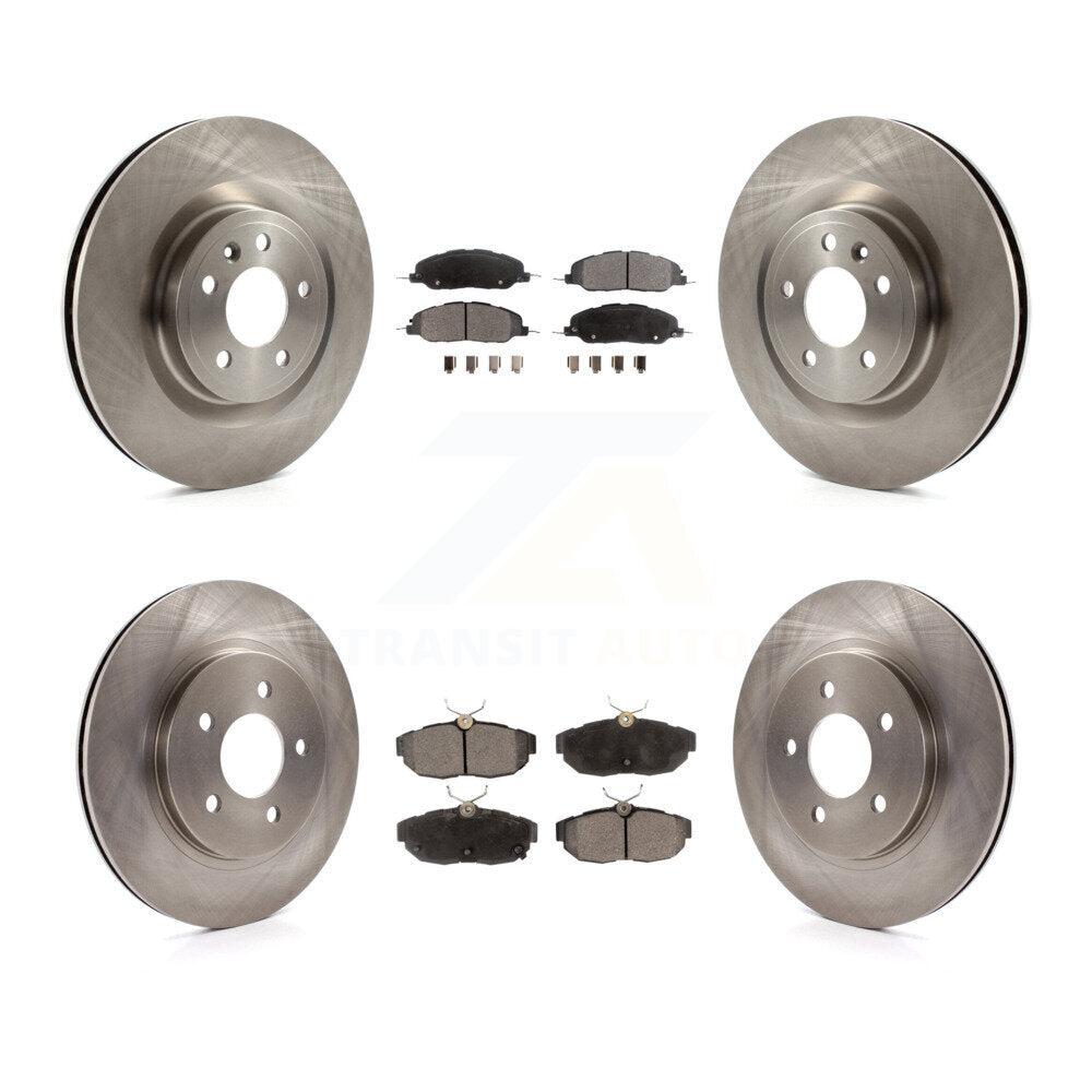 Kit de rotors de frein à disque avant et arrière et plaquettes semi-métalliques pour Ford Mustang
