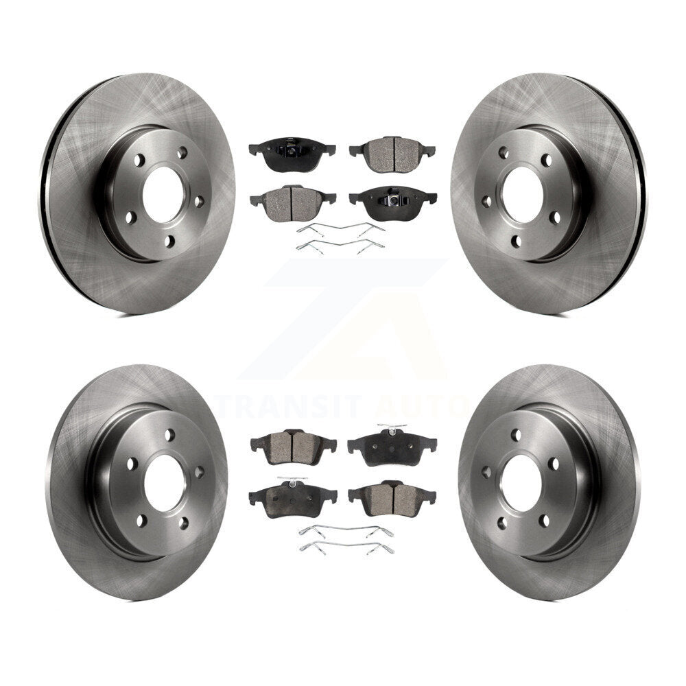 Kit de rotors de frein à disque avant et arrière et plaquettes semi-métalliques pour Ford Focus