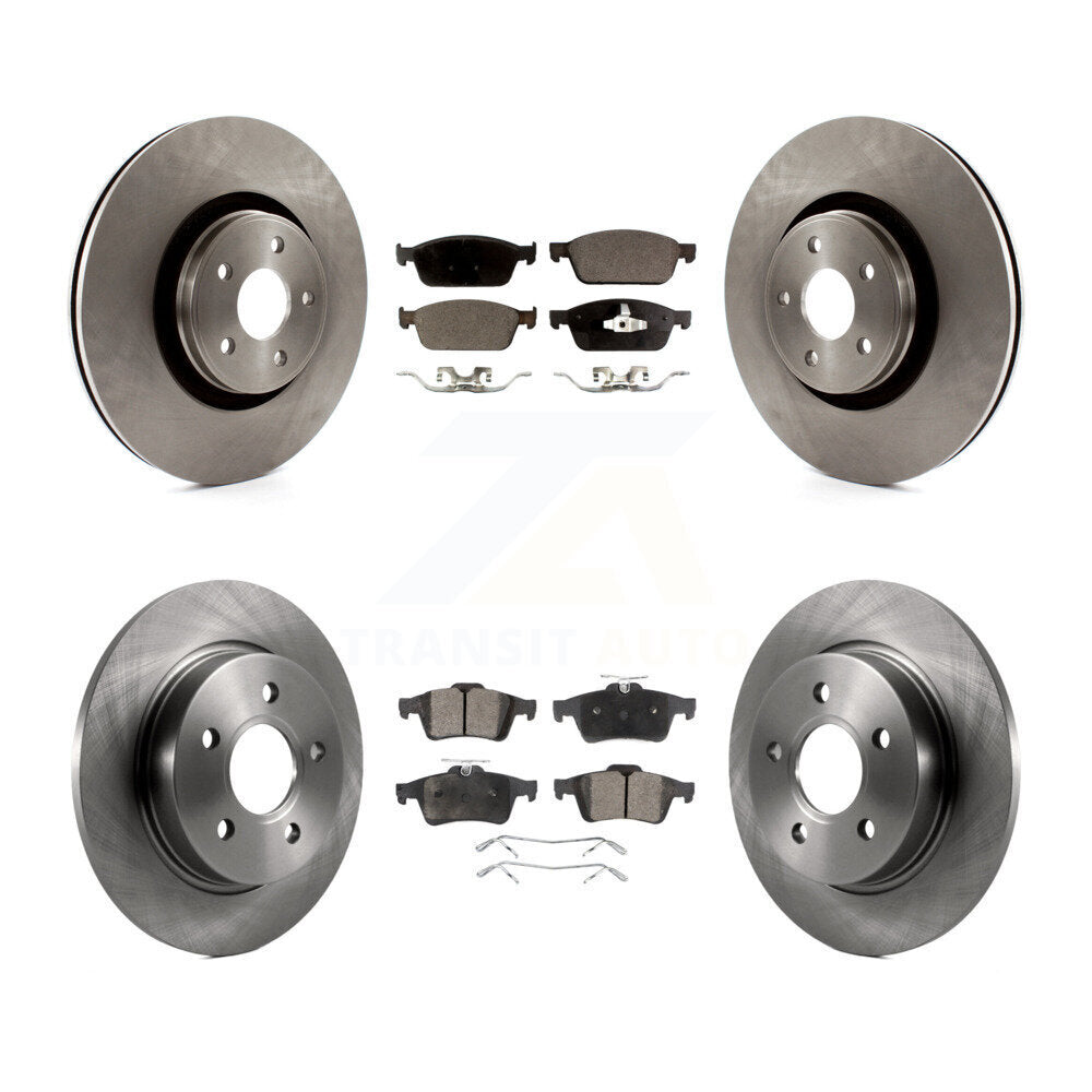Rotors de frein à disque avant et arrière et kit de plaquettes semi-métalliques pour Ford Focus S 2013-2018