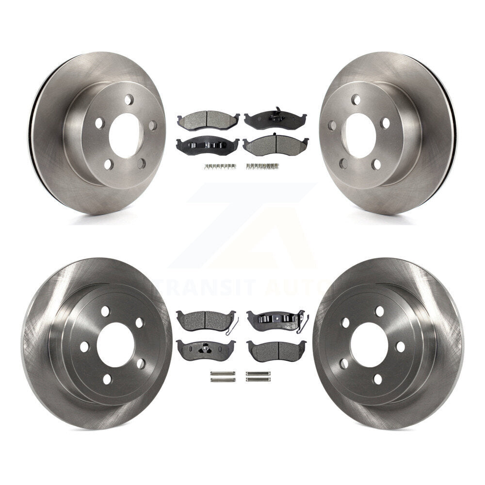 Kit de rotors de frein à disque avant et arrière et plaquettes semi-métalliques pour Jeep Wrangler TJ